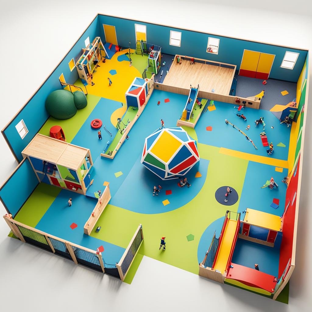 Active play areas in playroom layouts