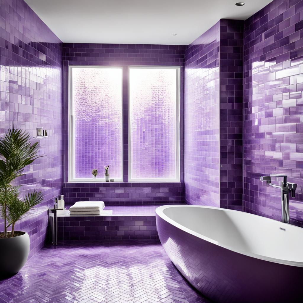 Bathroom with purple zellige tiles