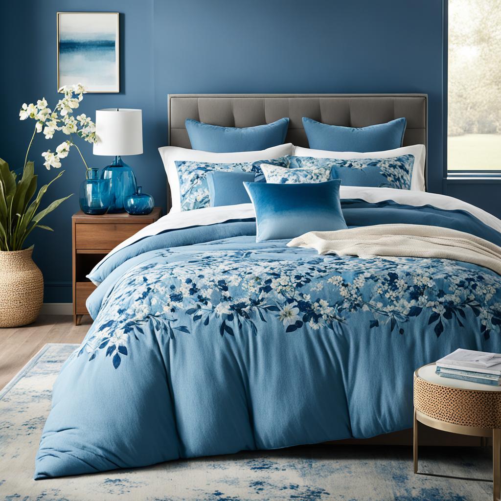 Blue bedroom accents