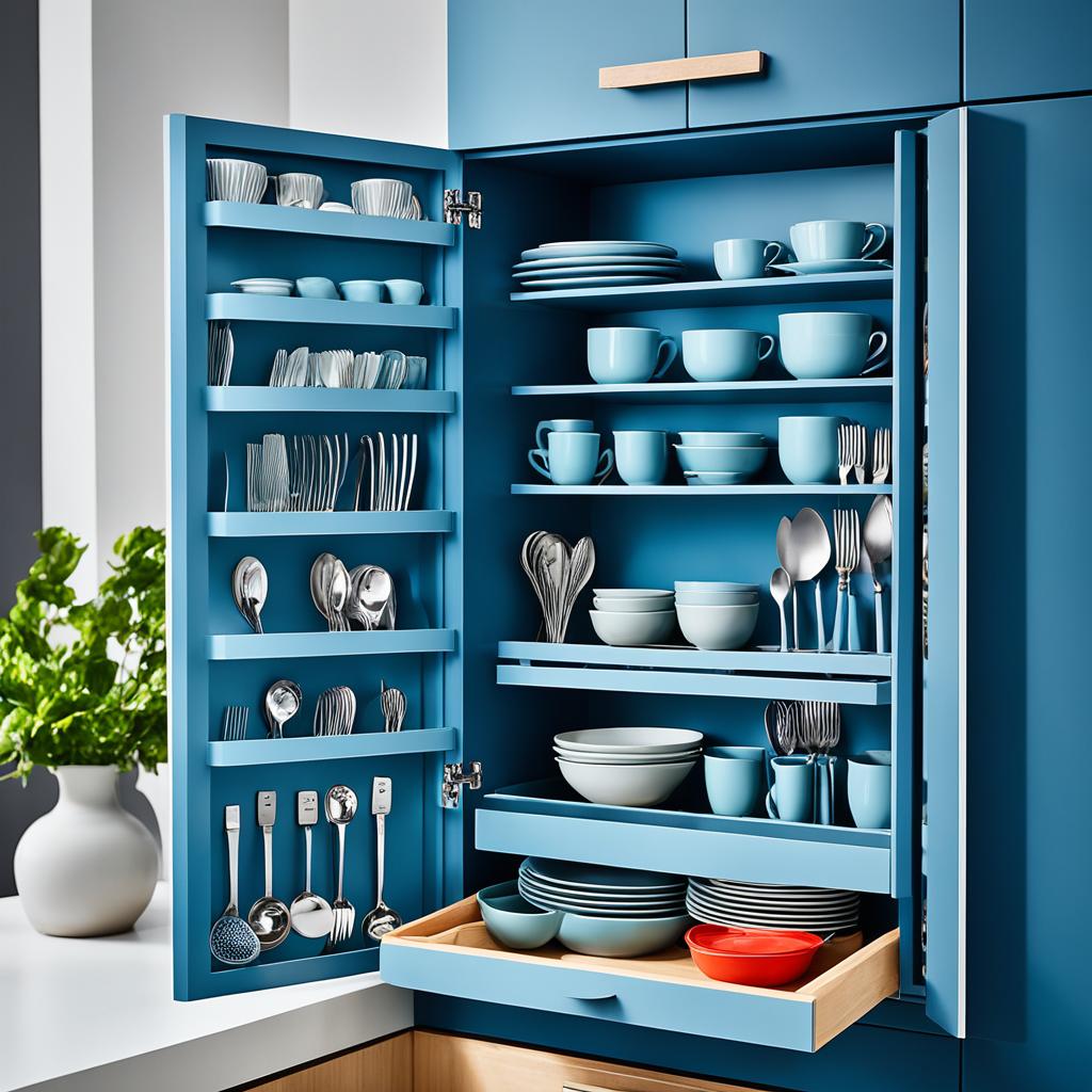 Blue cabinet organization