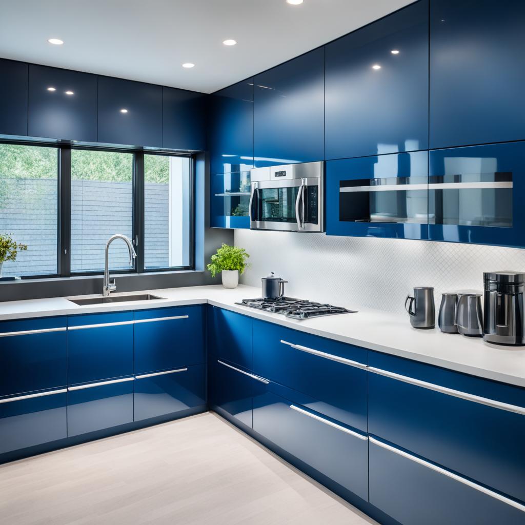 Blue kitchen cabinets