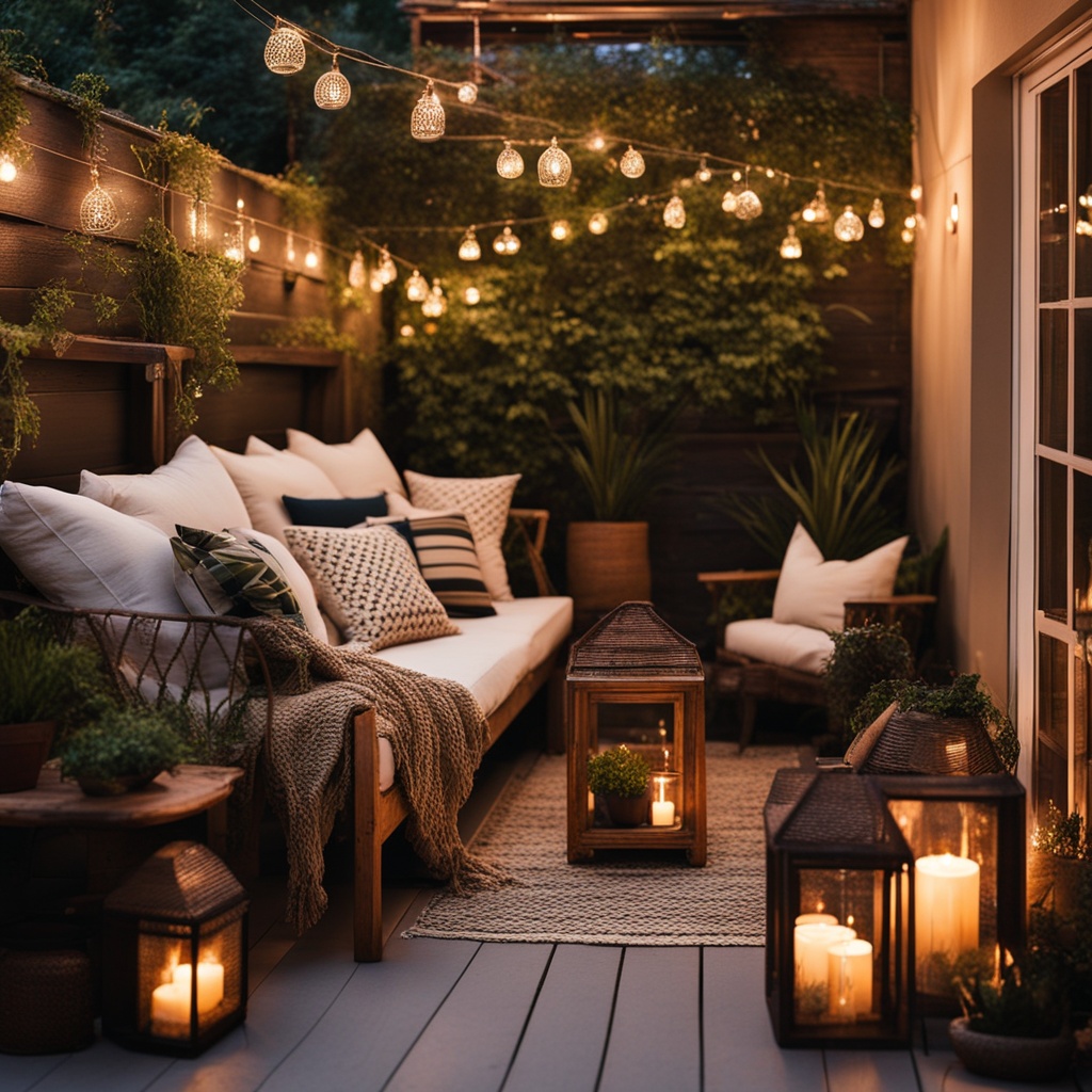 Bohemian balcony lighting ideas