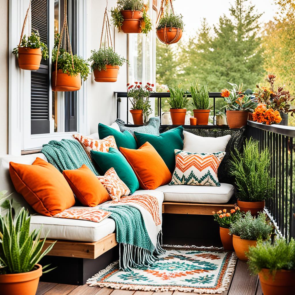 Bohemian chic balcony with compact outdoor spaces