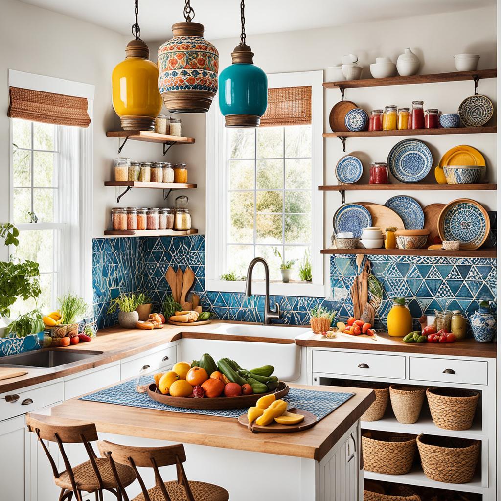 Boho kitchen with global decor