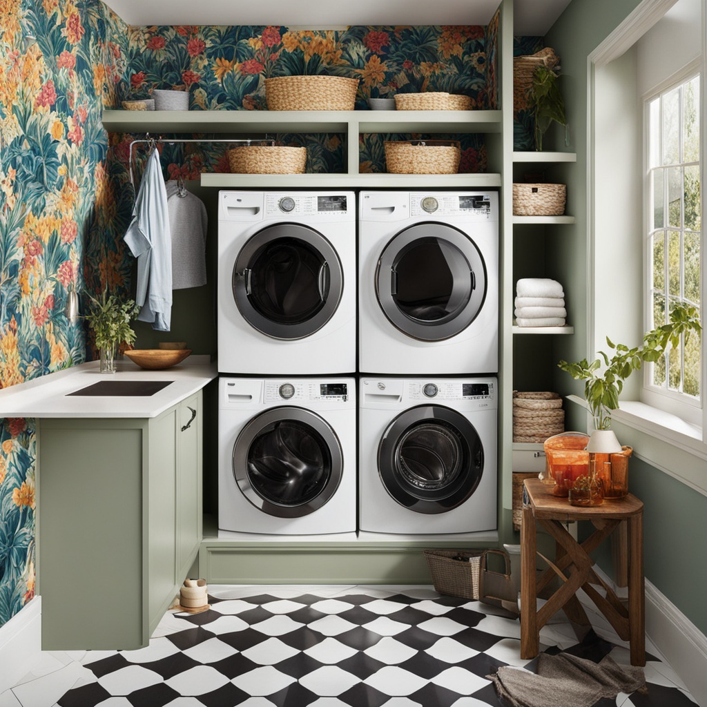 Bold laundry room wallpaper designs