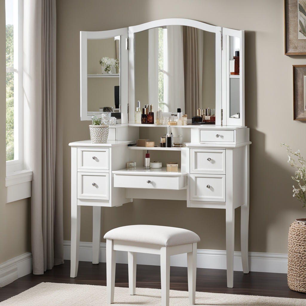 Compact bedroom vanity sets