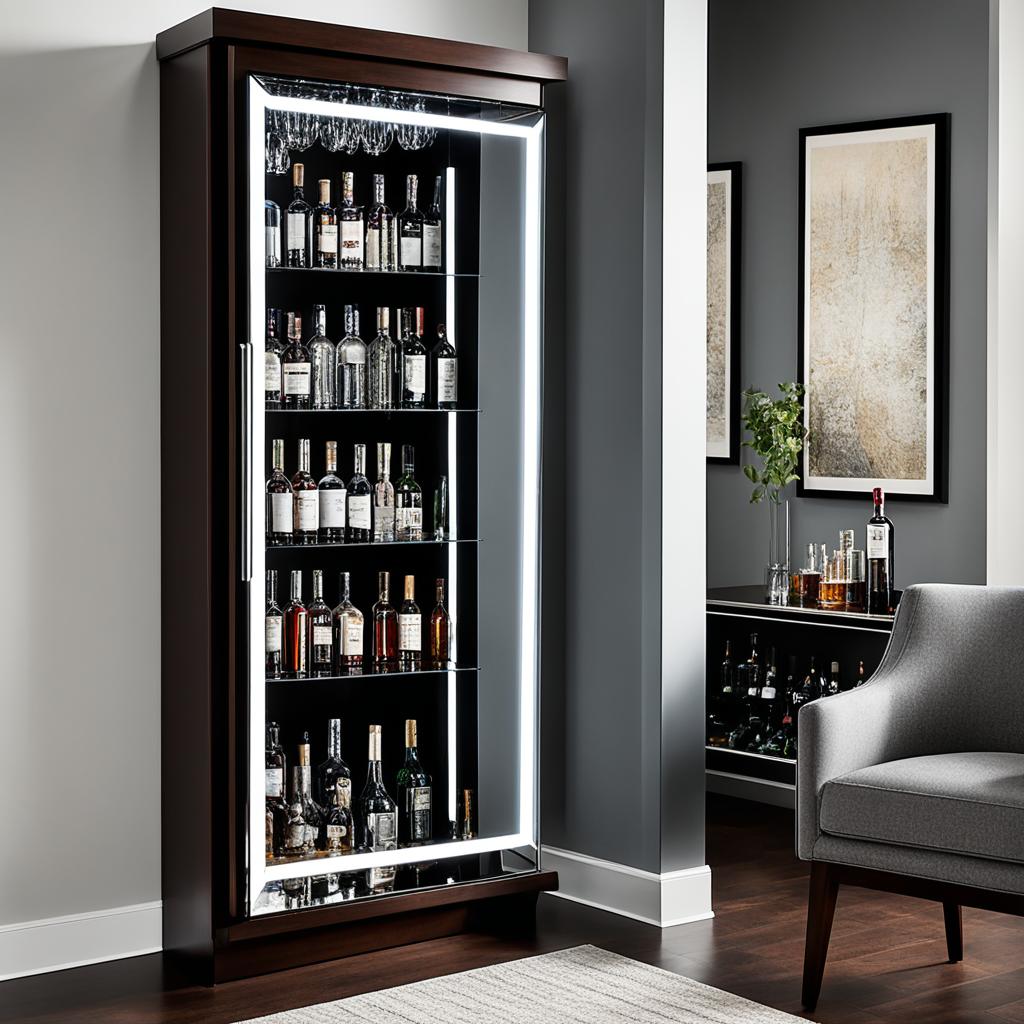 Compact home bar cabinet