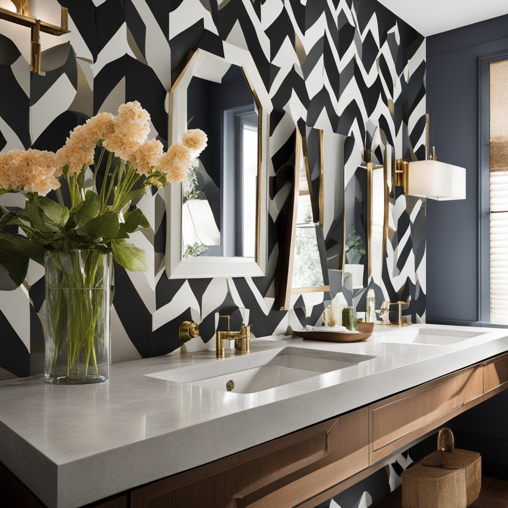 Contemporary wallpaper designs for bathrooms