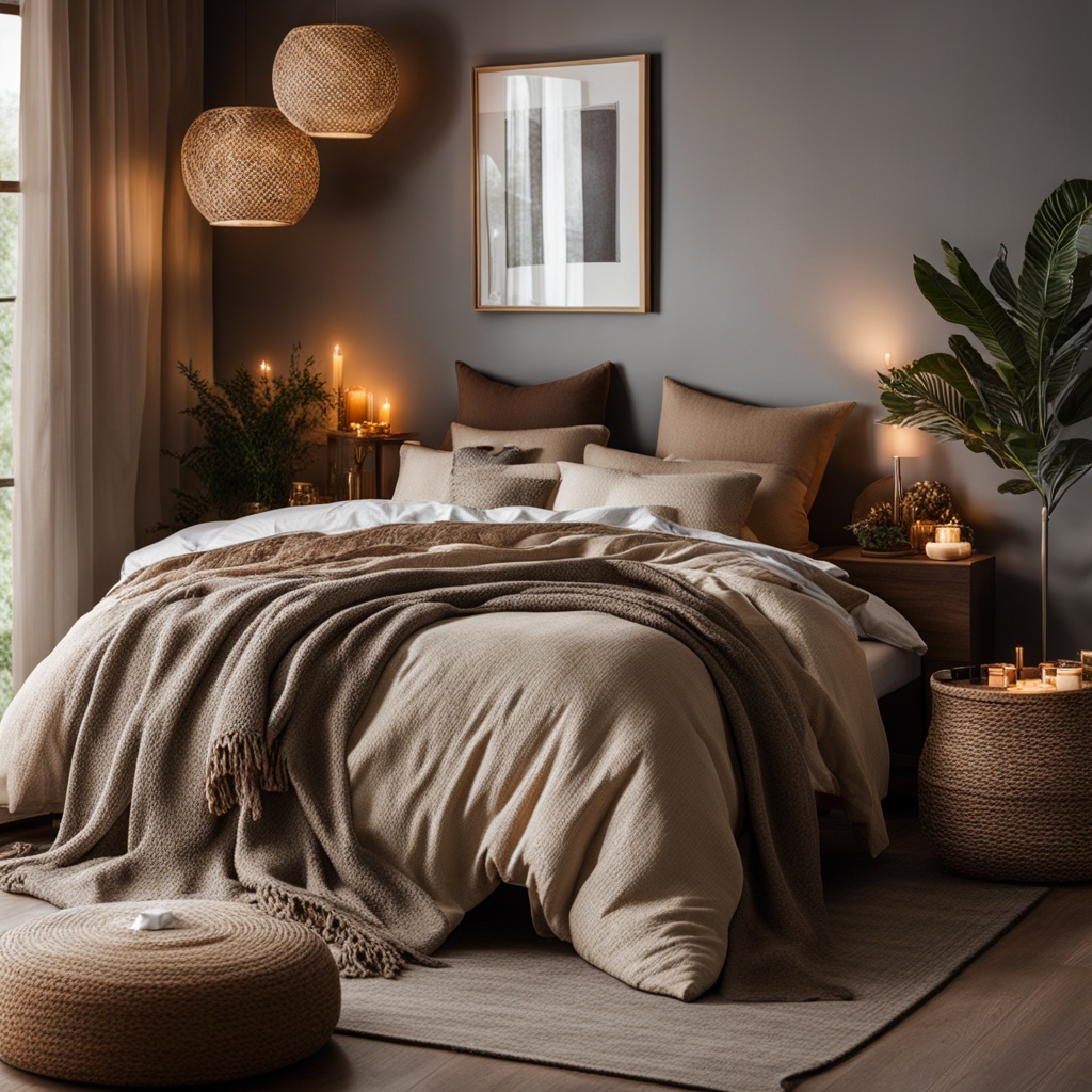 Cozy blankets and natural textiles bedding