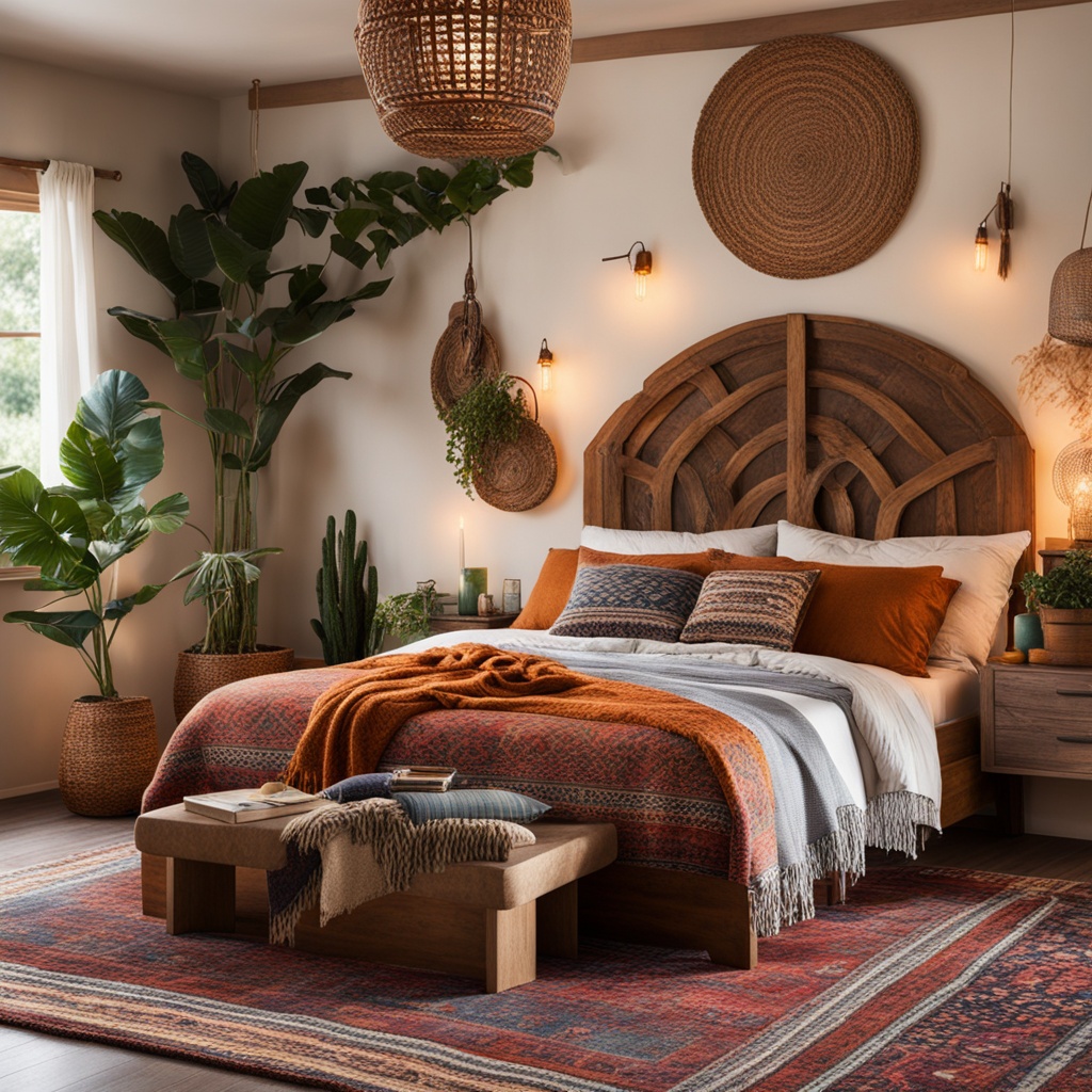 Cozy bohemian bedroom