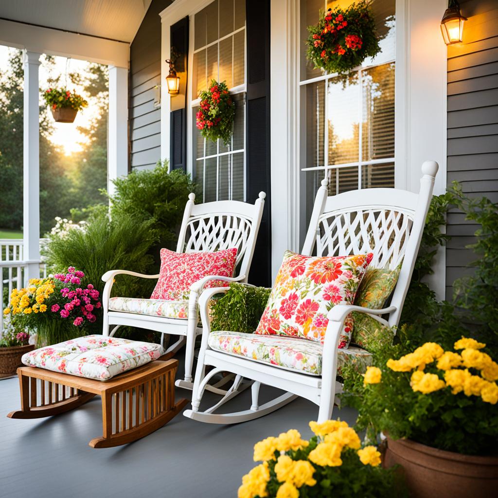 Cozy front porch conversation area