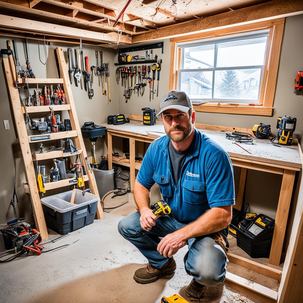 DIY basement bar construction