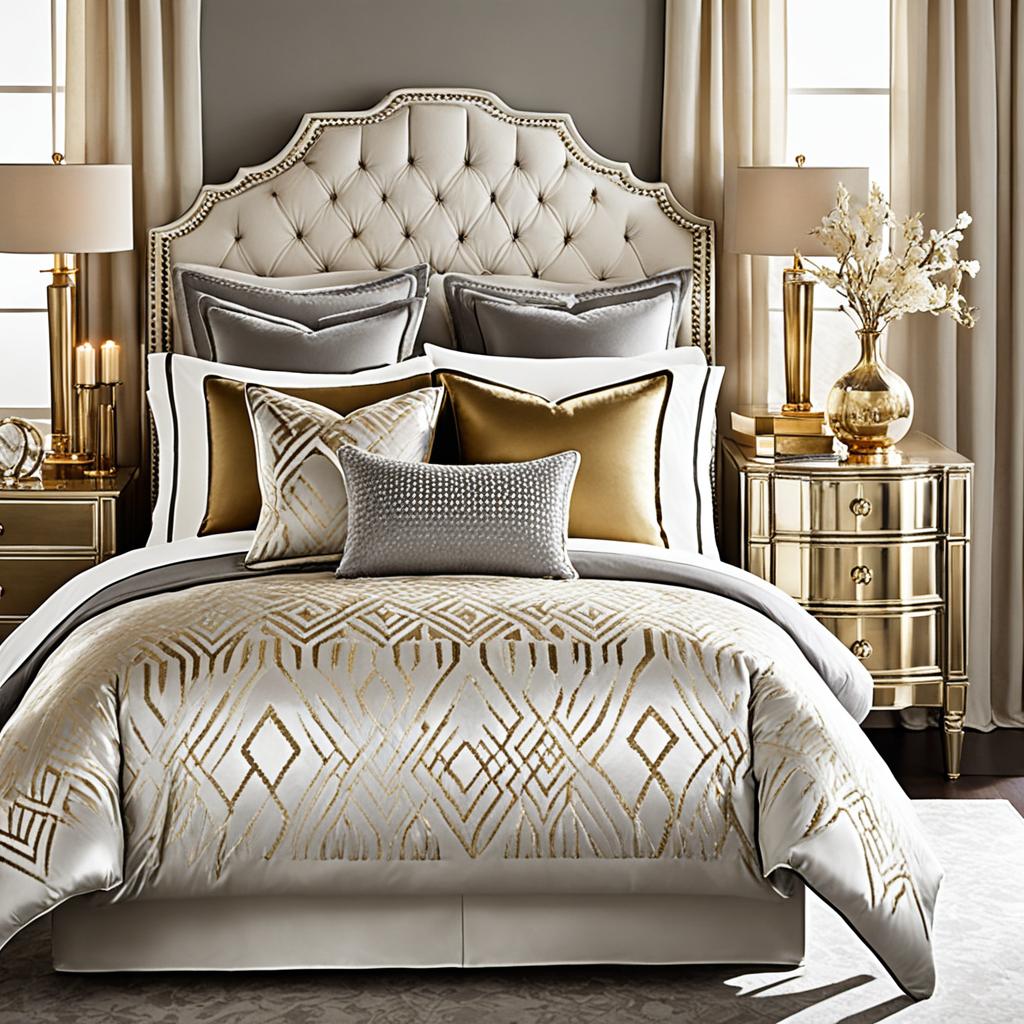 Elegant bedroom inspiration with metallic accents