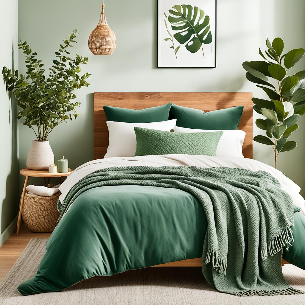 Green bedroom accessories