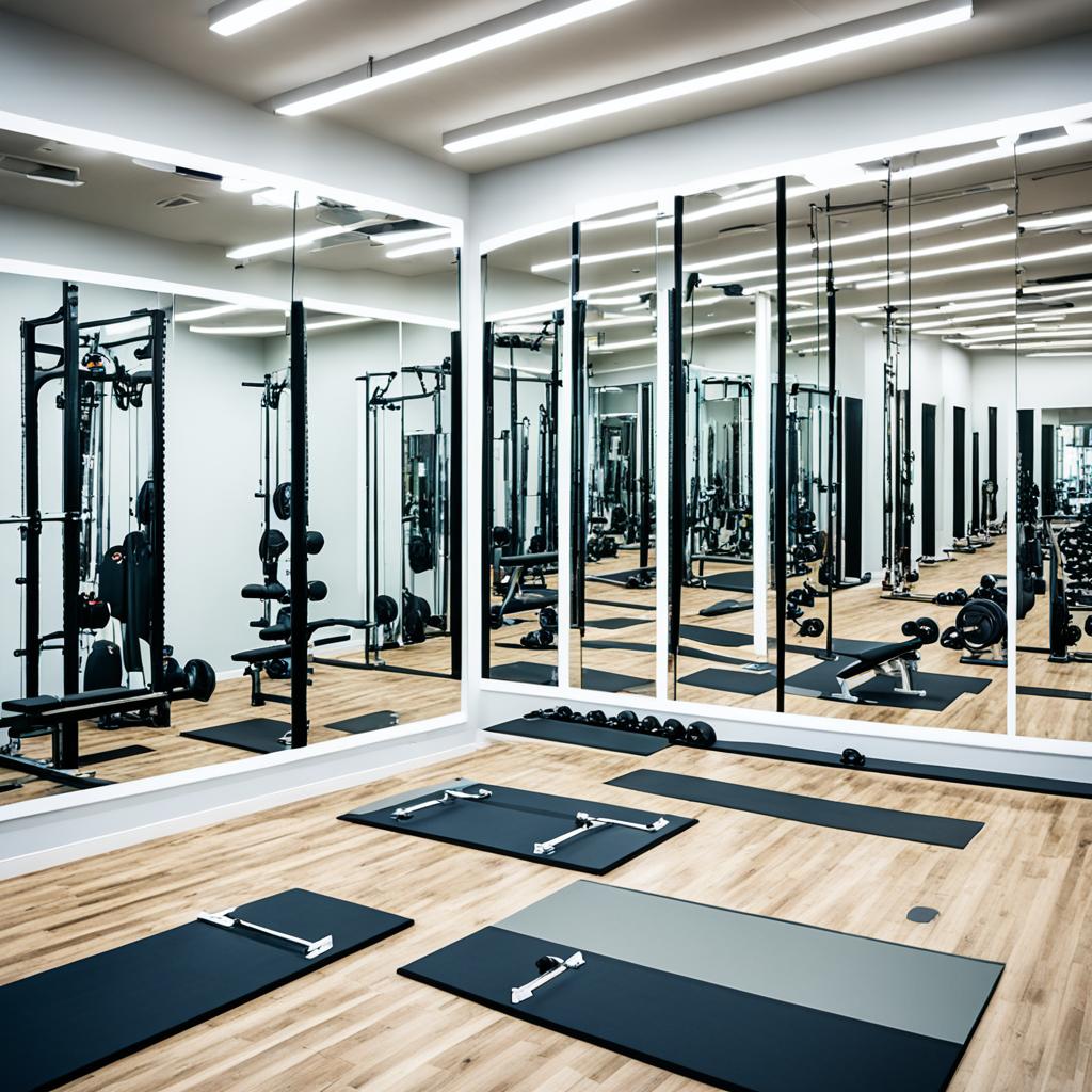 Gym wall mirrors placement