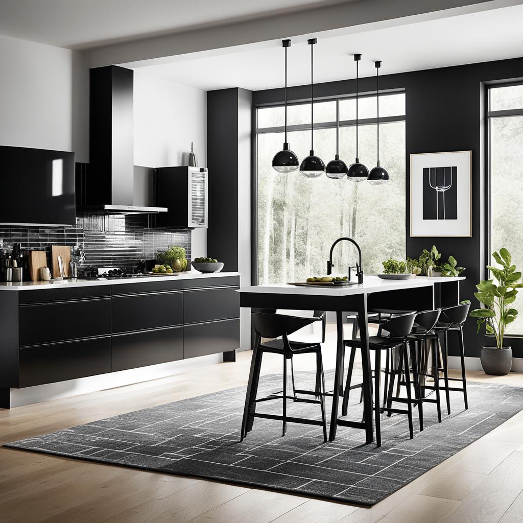 High contrast kitchen decor