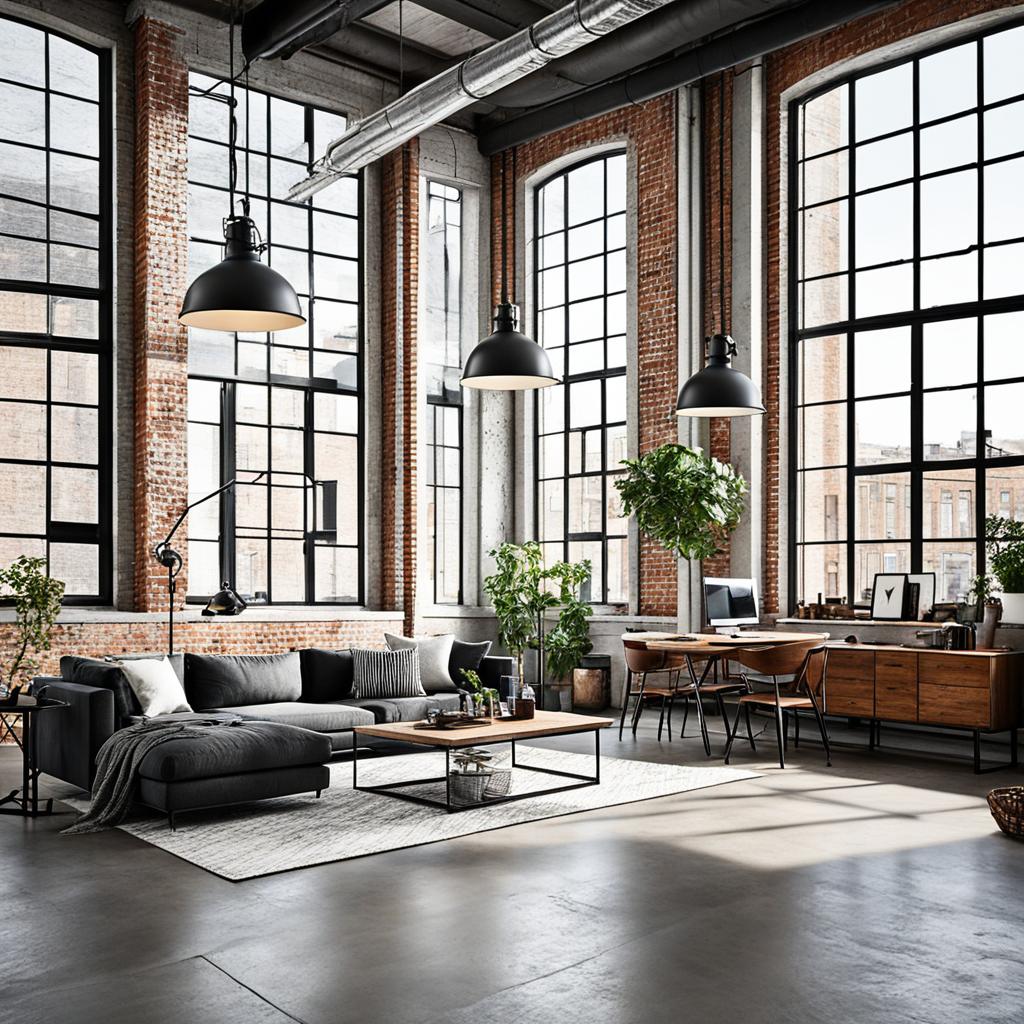 Industrial loft interior design