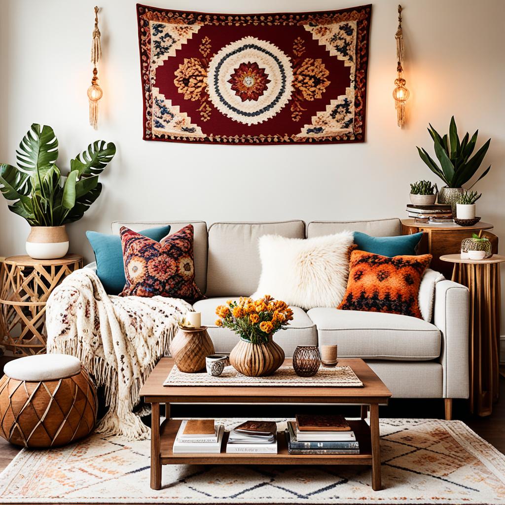 Layered patterns in boho decor