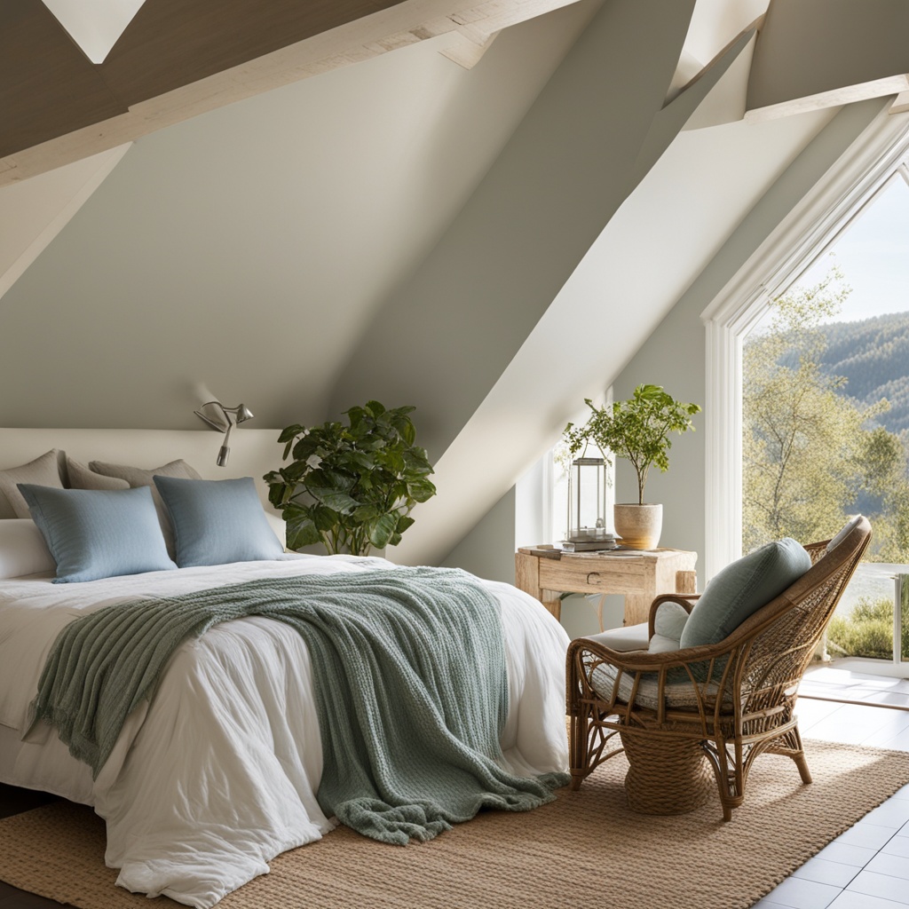 Light and airy attic bedroom design