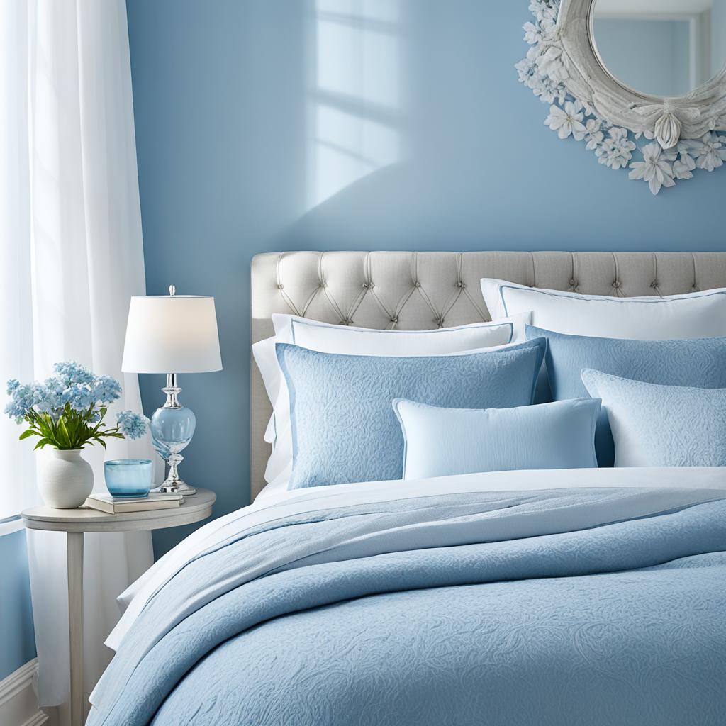 Light and airy blue bedroom