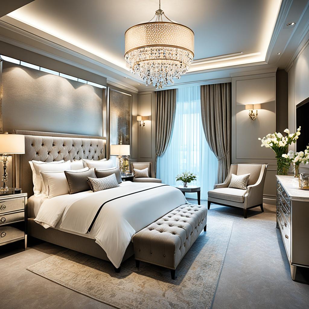 Lighting strategies for luxury bedroom suite