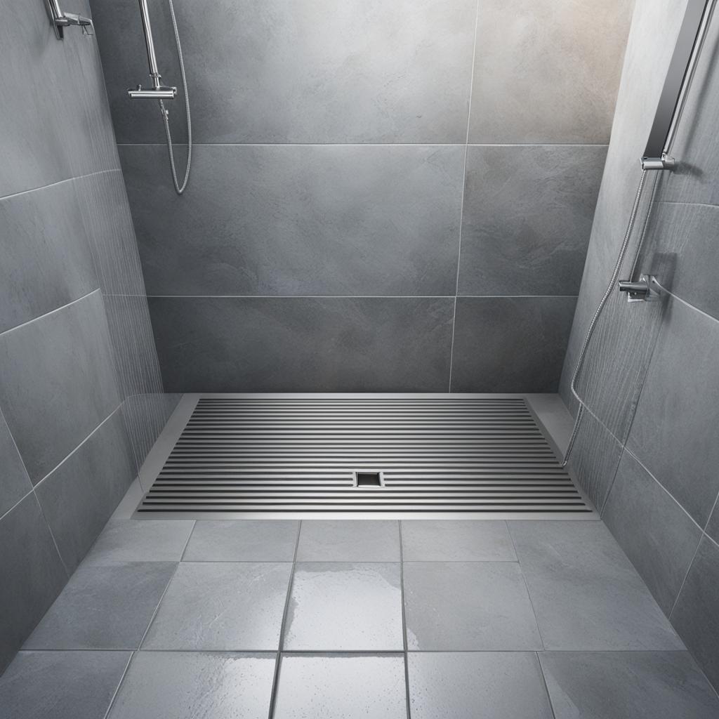 Linear drain in a curbless shower