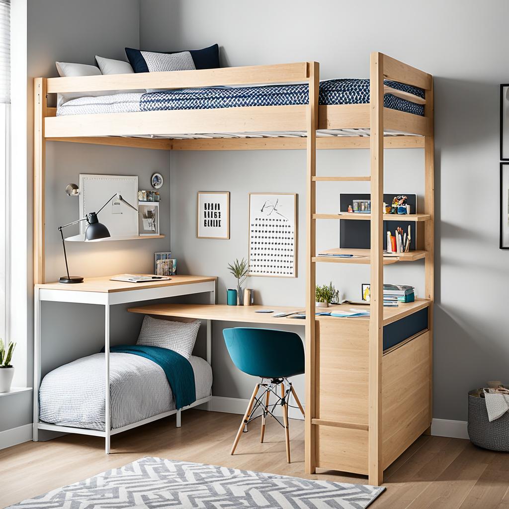 Loft beds with integrated desks