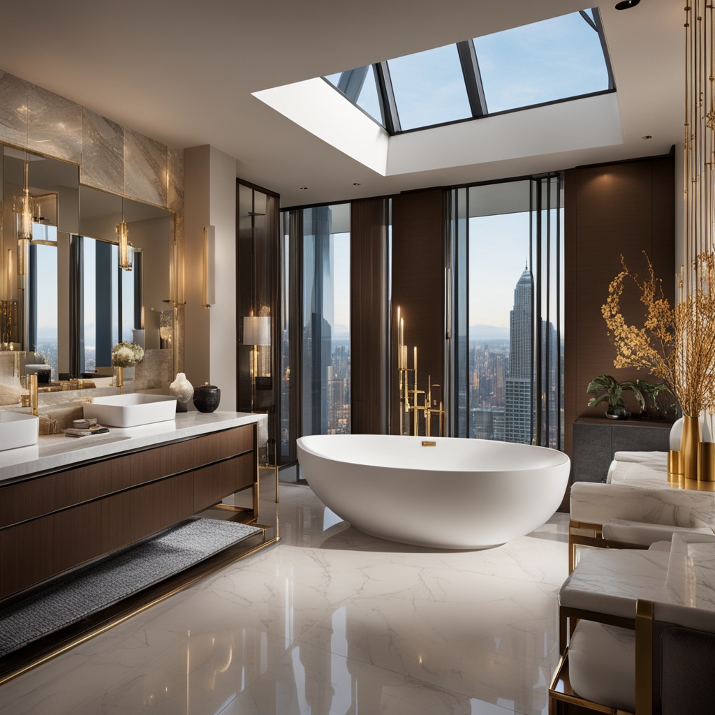 Luxurious freestanding tub in a spacious master suite