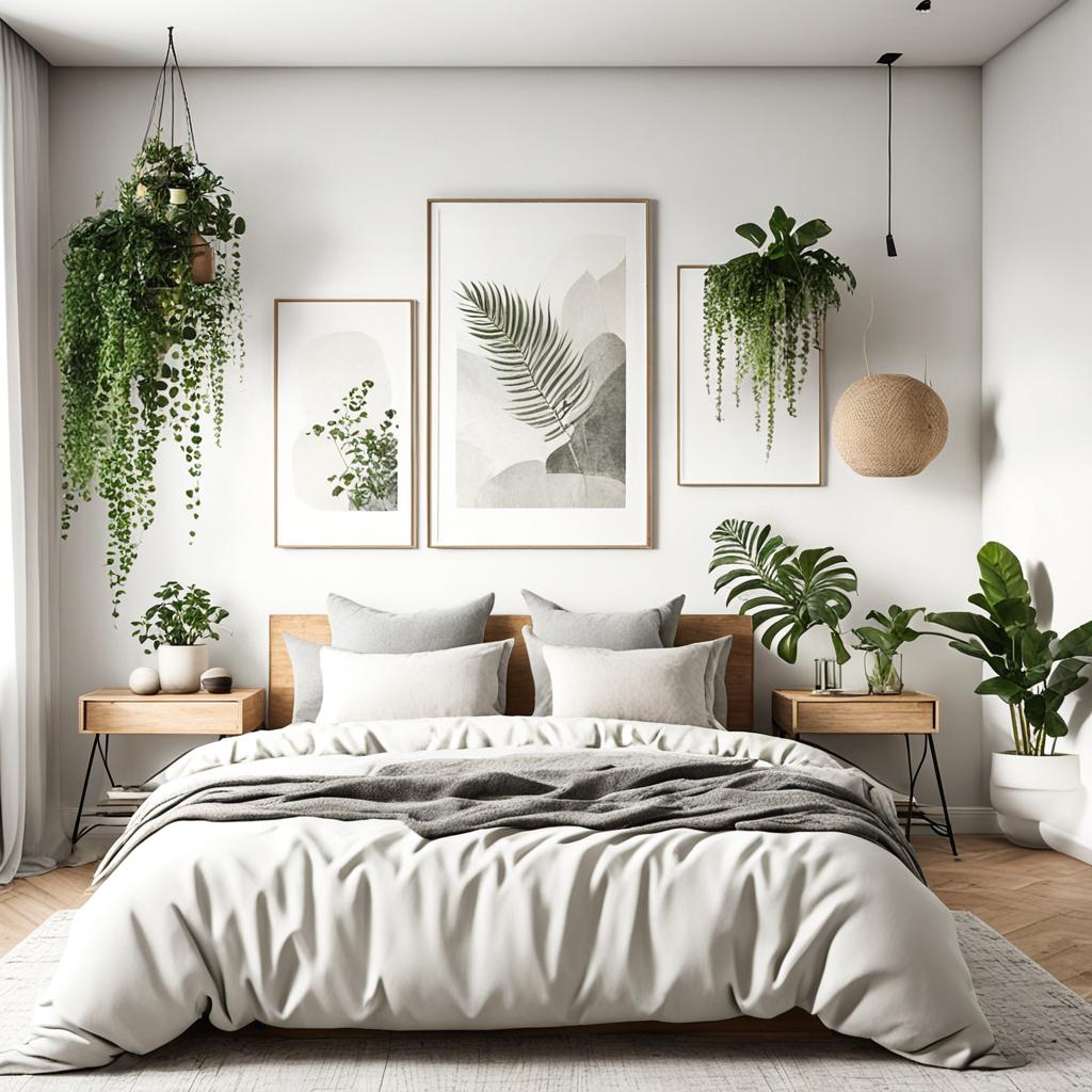 Minimalist bedroom design with natural materials