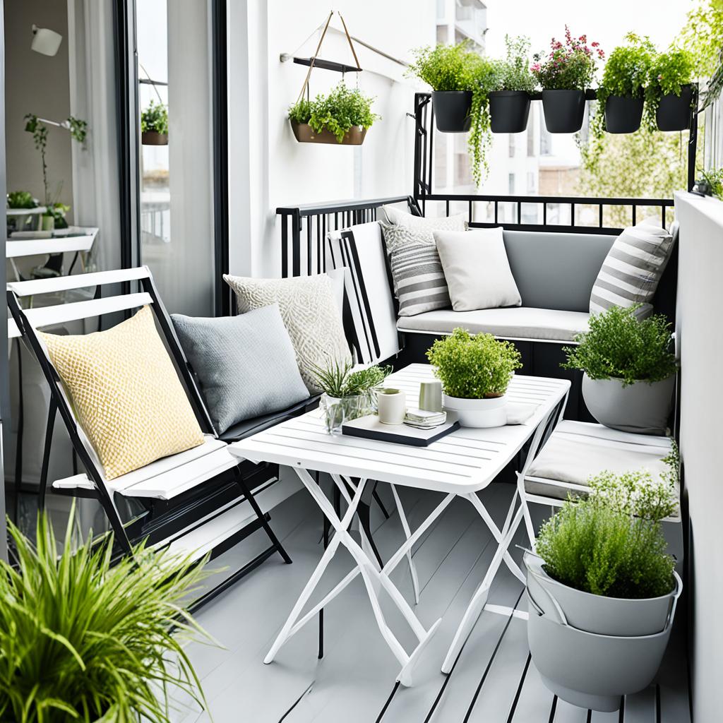 Multifunctional furniture for small balconies