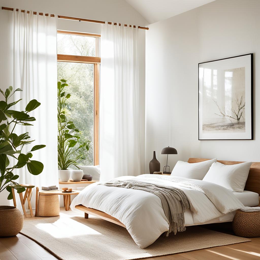 Natural lighting in a Zen bedroom