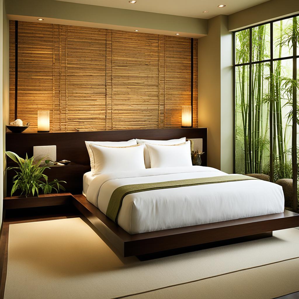 Natural materials in Zen bedroom