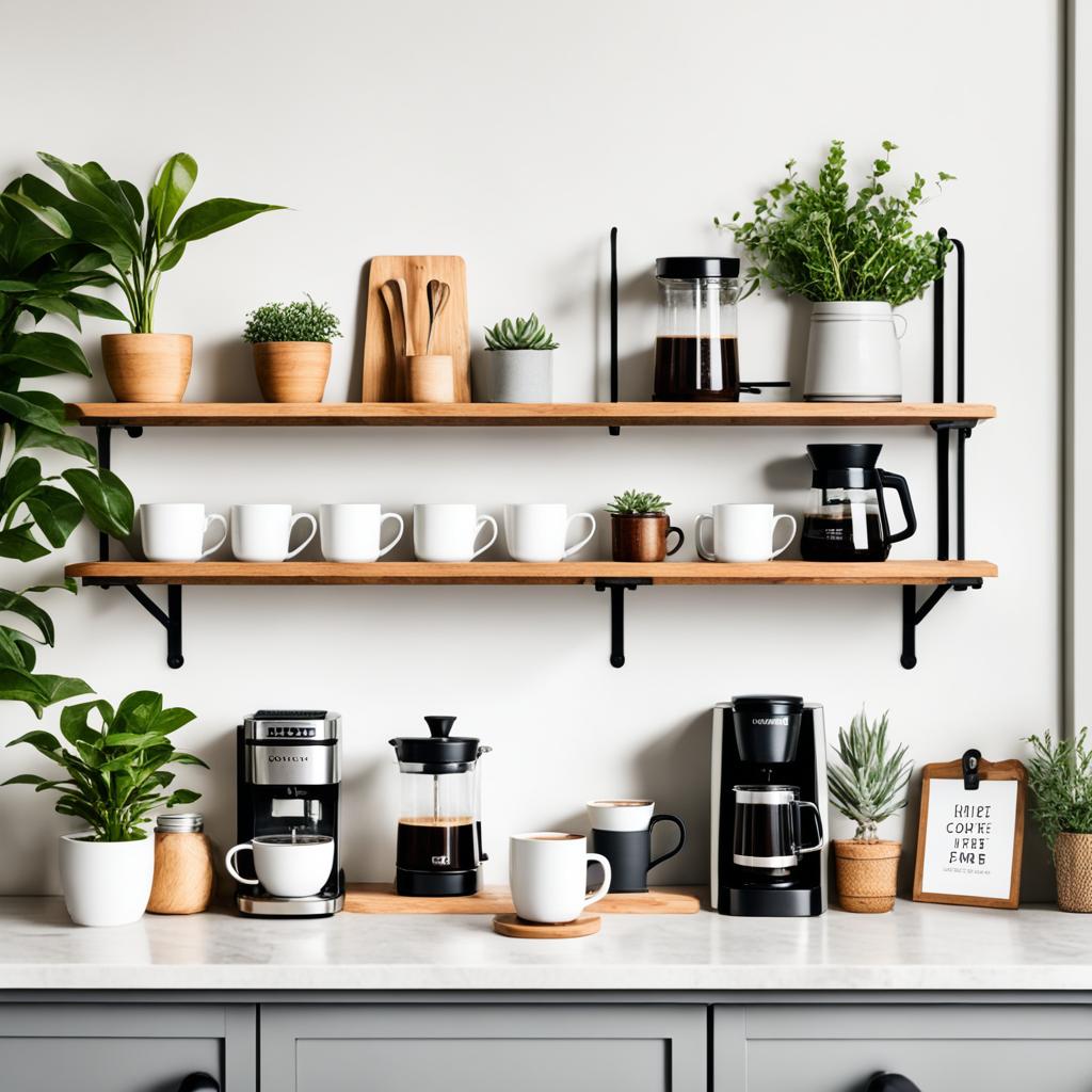 Open shelving coffee station