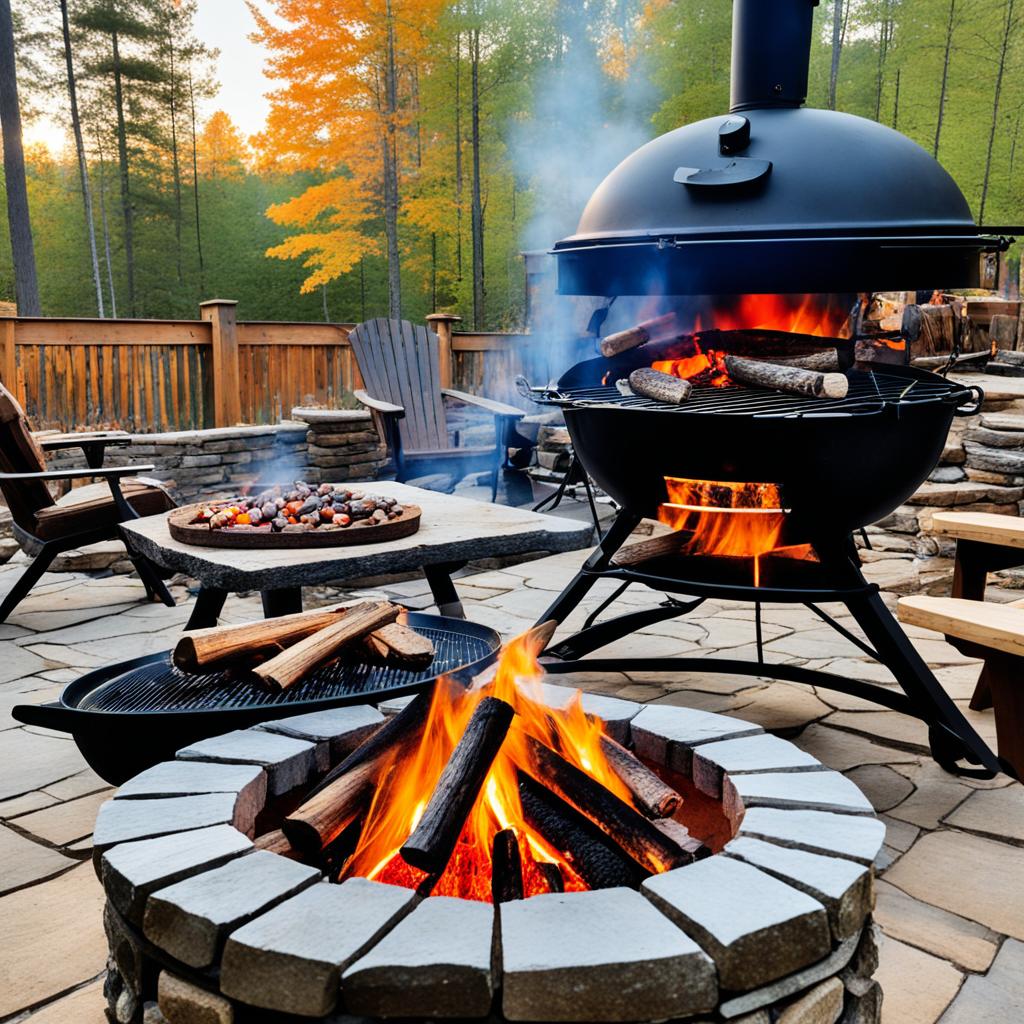 Outdoor kitchen fire pit