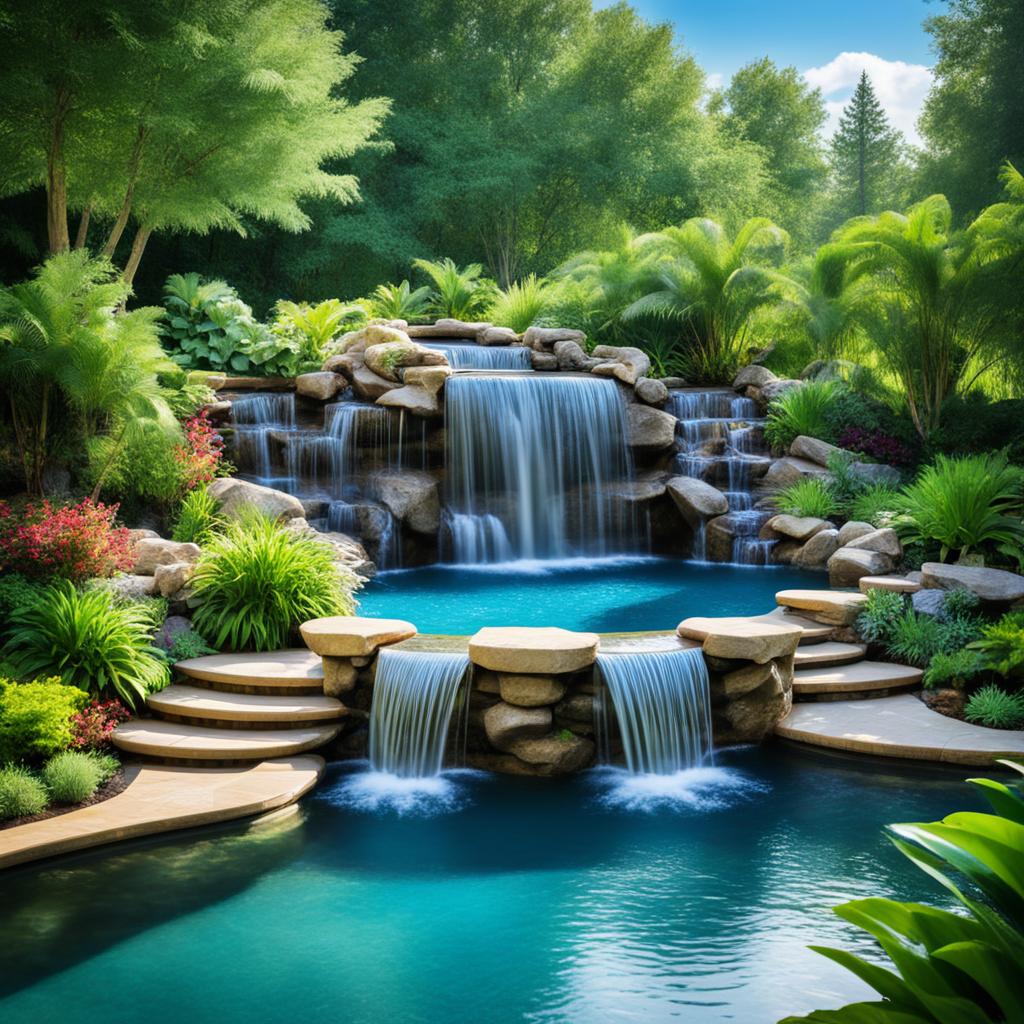 Pool waterfalls and water features