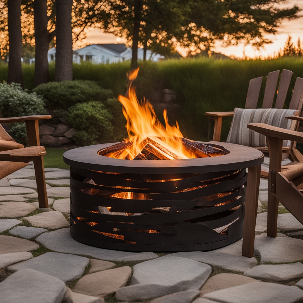 Portable smokeless rustic fire pit