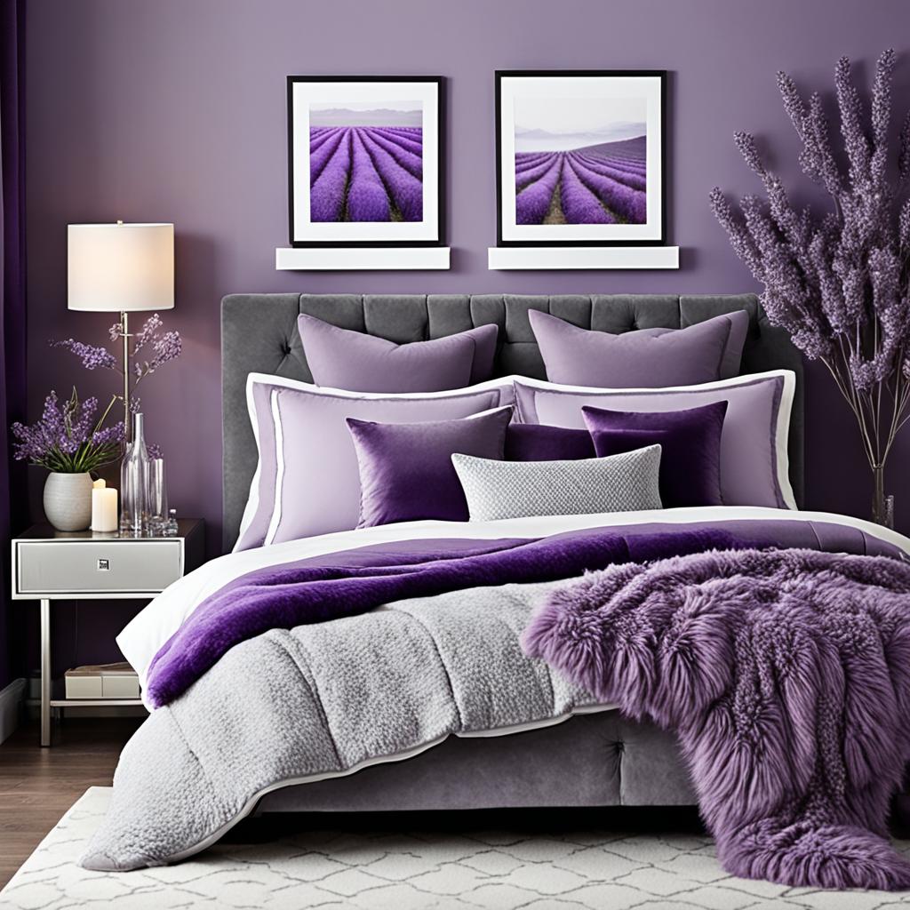 Purple and gray bedroom color scheme