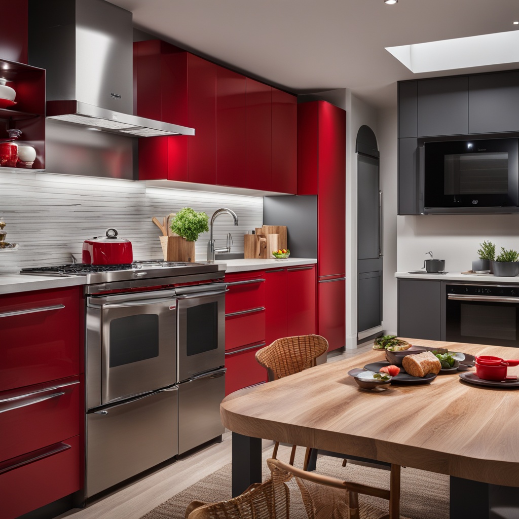 Red kitchen appliances