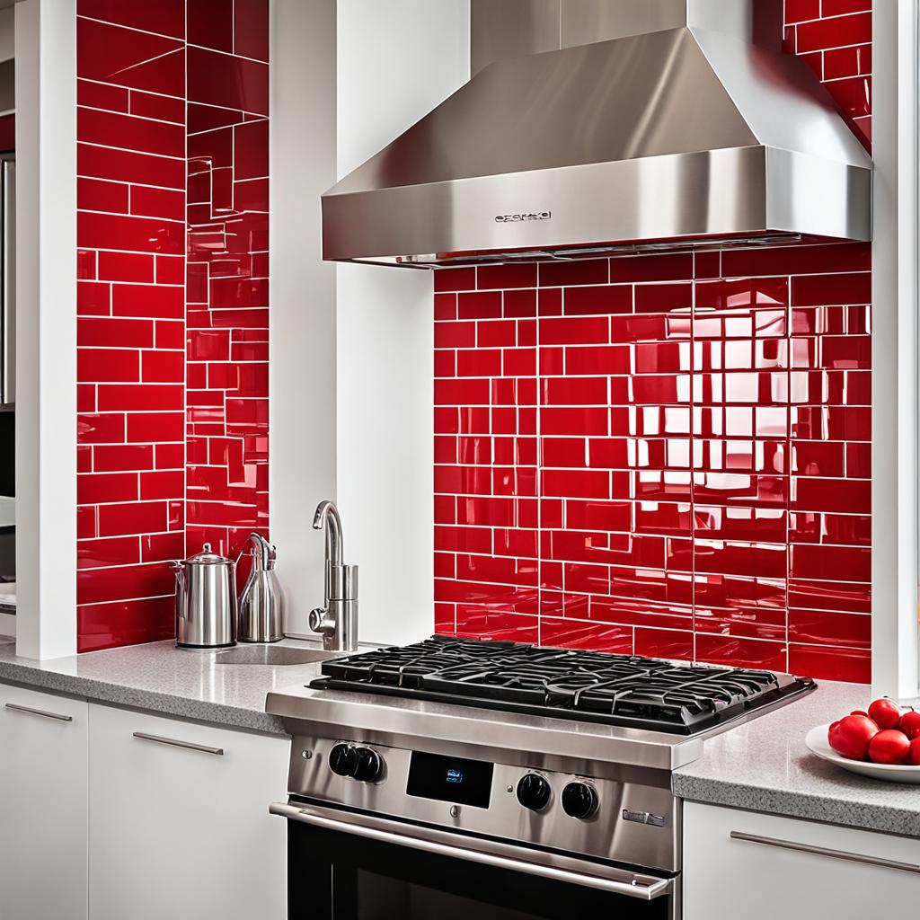 Red kitchen backsplash