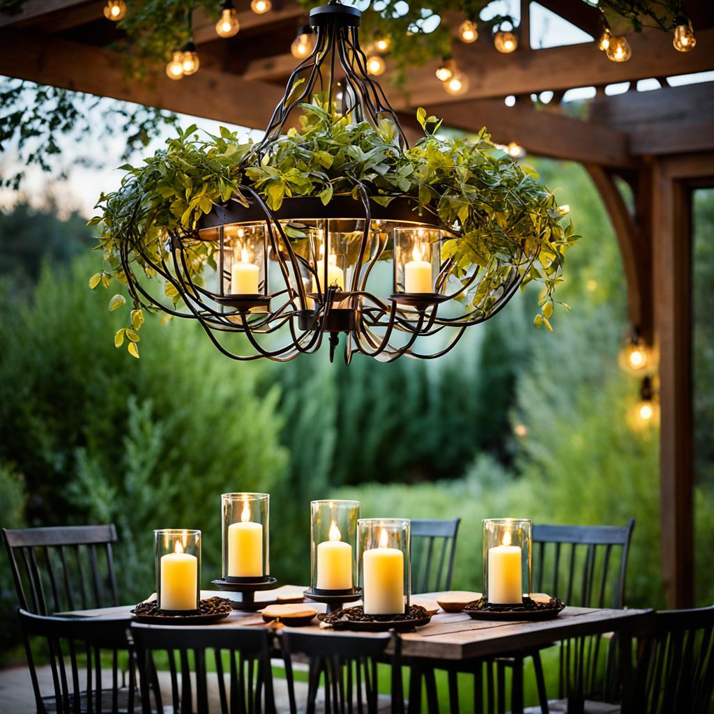 Rustic outdoor chandelier