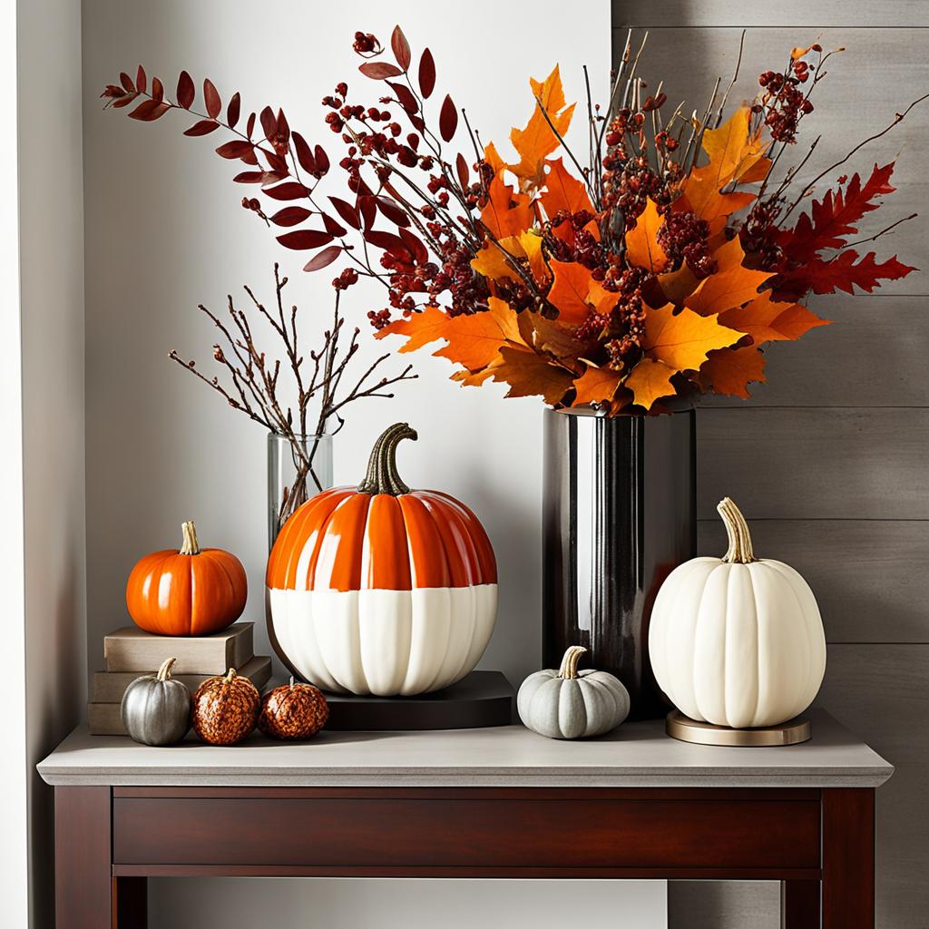 Seasonal entryway table decor