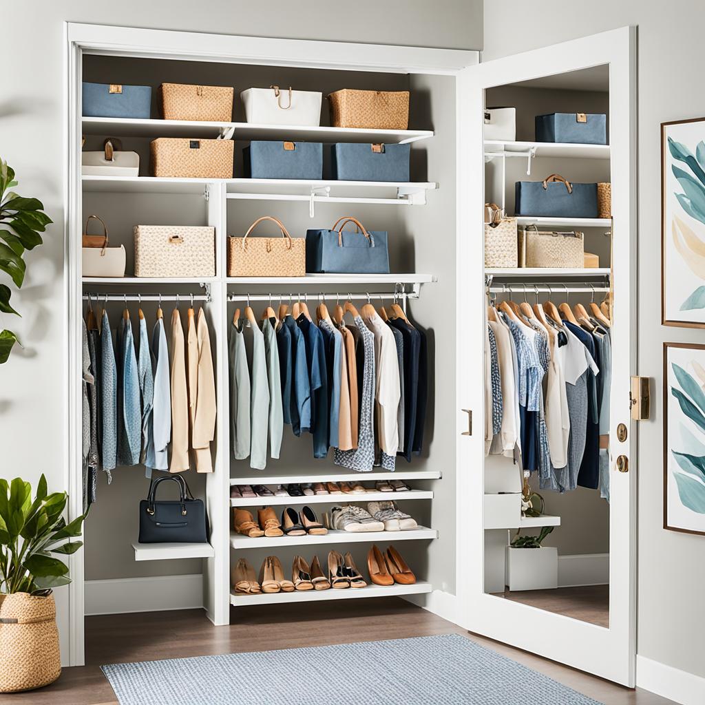 Small walk-in closet storage solutions