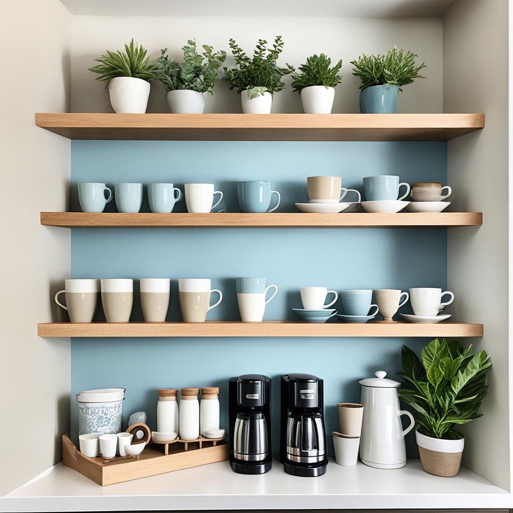 Soothing coffee station cabinet