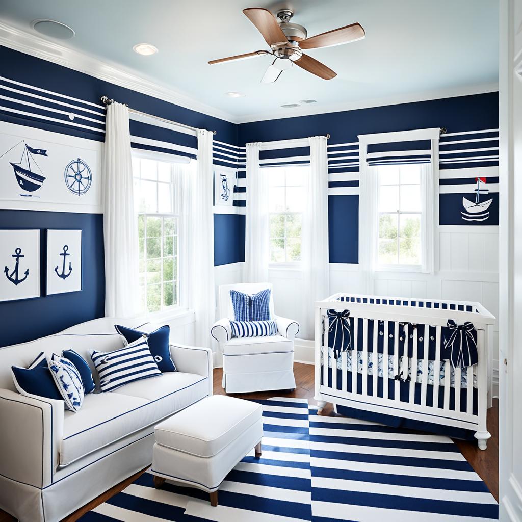 Sophisticated nautical baby room