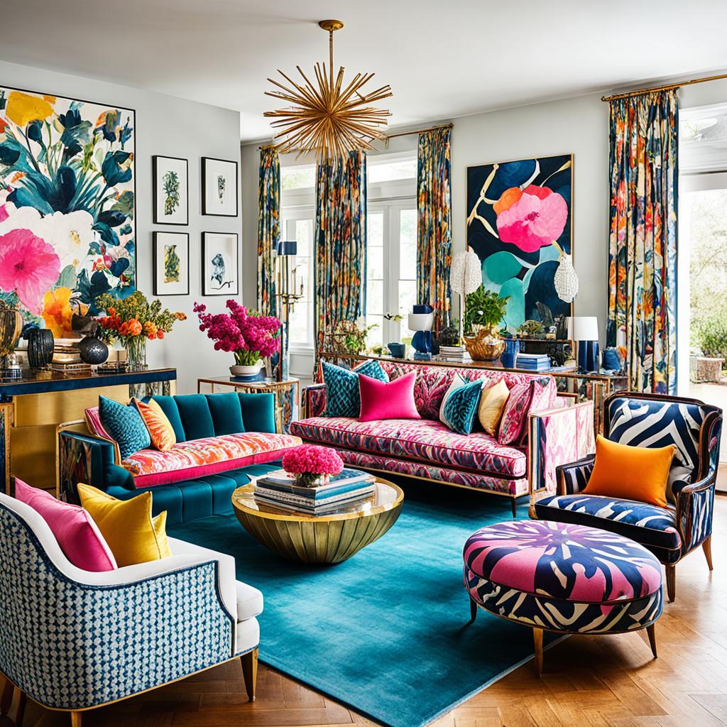 Statement furniture pieces in maximalist design