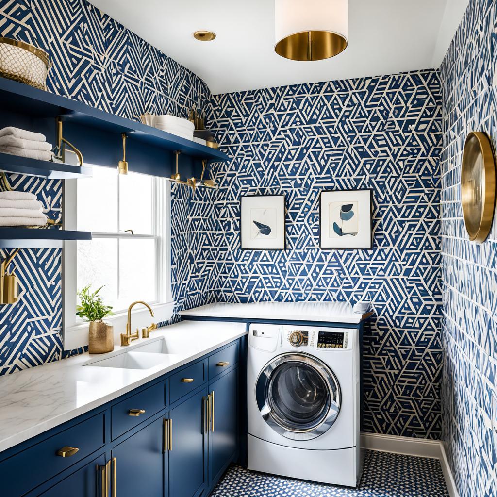 Stylish wallpaper patterns for laundry rooms