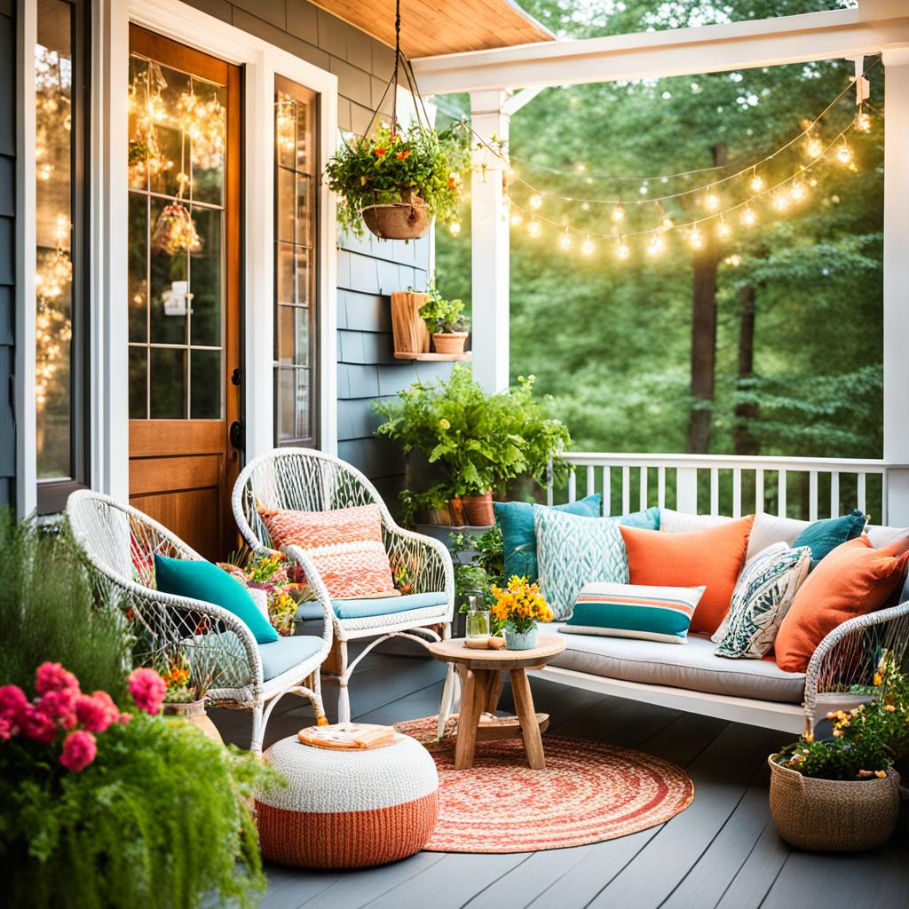 Summer porch seating options