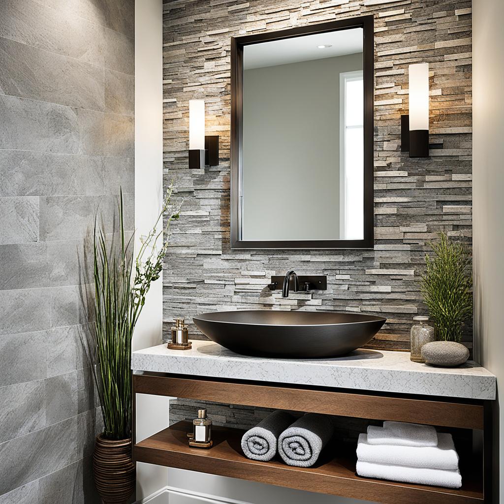 Textured powder room design