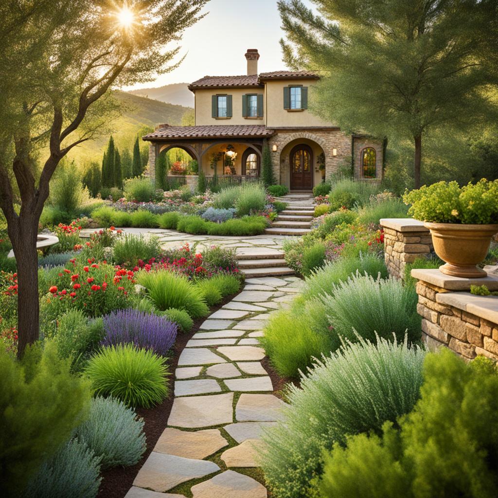 Tuscan garden landscaping