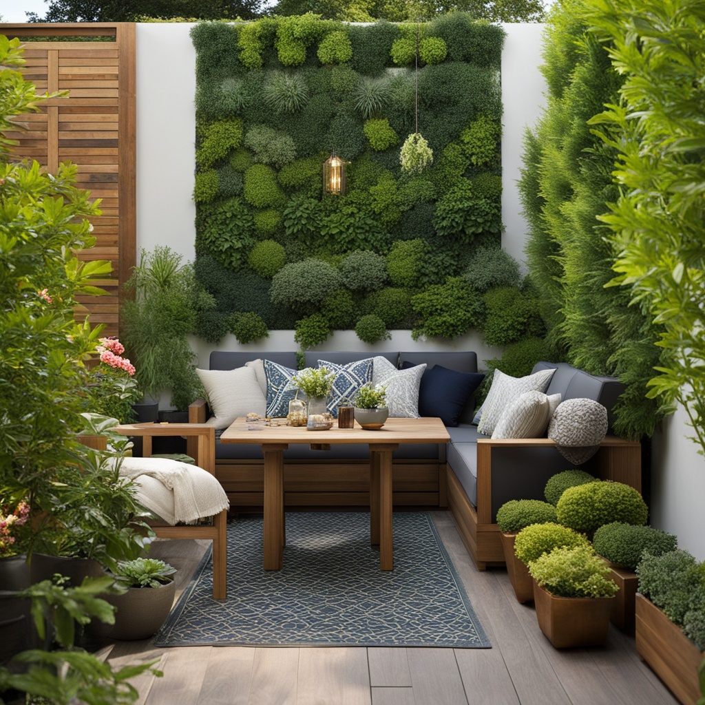 Vertical gardens are a clever solution for small patios